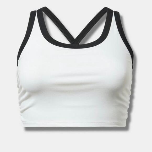 Torrid Other - Torrid Performance Core Longline Active Bra Tank White/Black 4X NWT